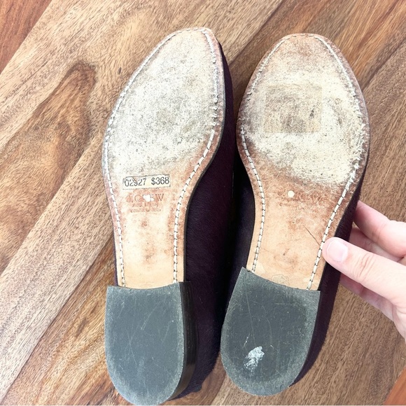 J Crew Biella calf hair leather maroon loafers - Picture 9 of 12